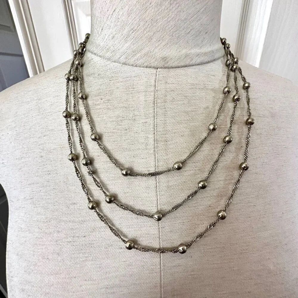 Long ball chain necklace